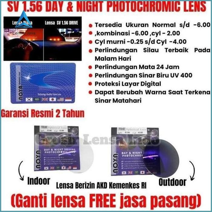 Es- Lensa Kacamata NOYA SV 1.56 Bluecromic Day and Night Vision / Drive