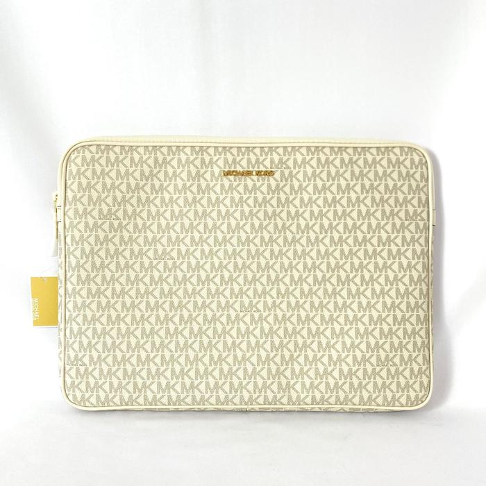 tas mk large laptop case lt cream multi vj