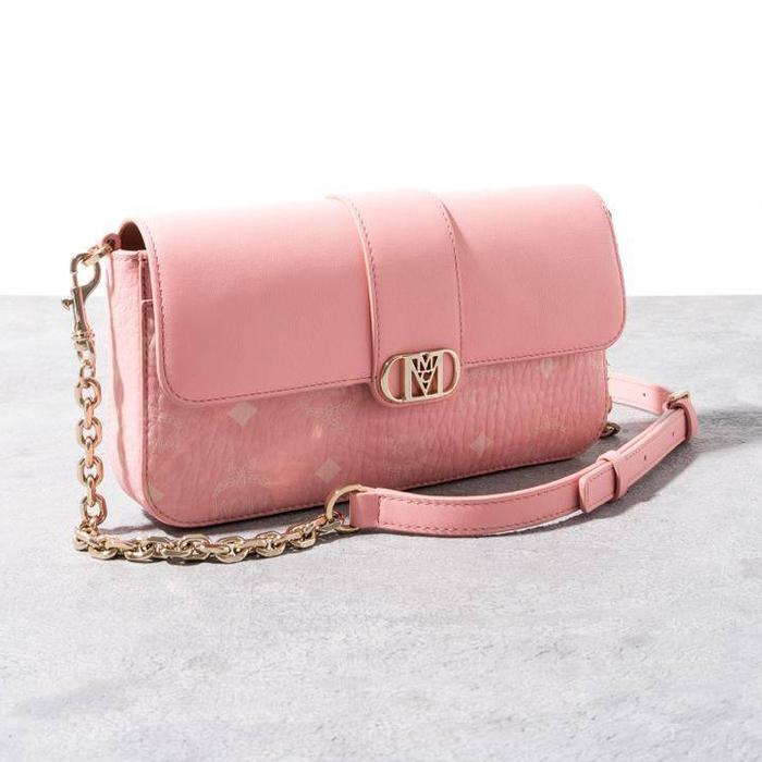 MCM Small mode travia shoulder bag visetos in blossom pink
