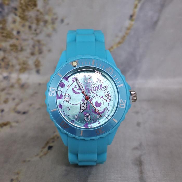 Jam Tangan Monster Inc Disney Blue Biru Watch Rubber Prize Loose Pack 3 cm