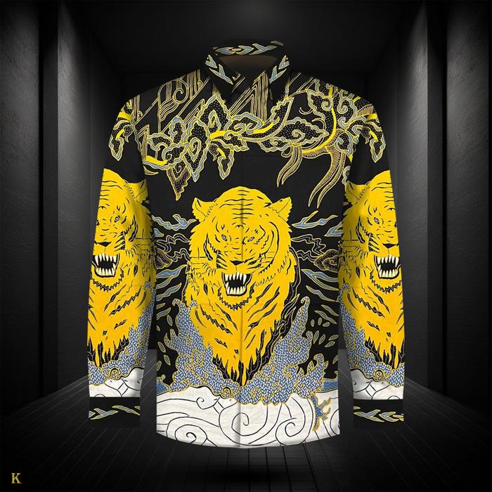 kain batik tulis kemeja katun polos pola kemeja bn-827