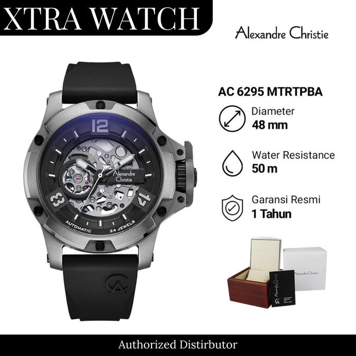 Jam Tangan Pria AC Alexandre Christie 6295 Original Automatic - Full Black