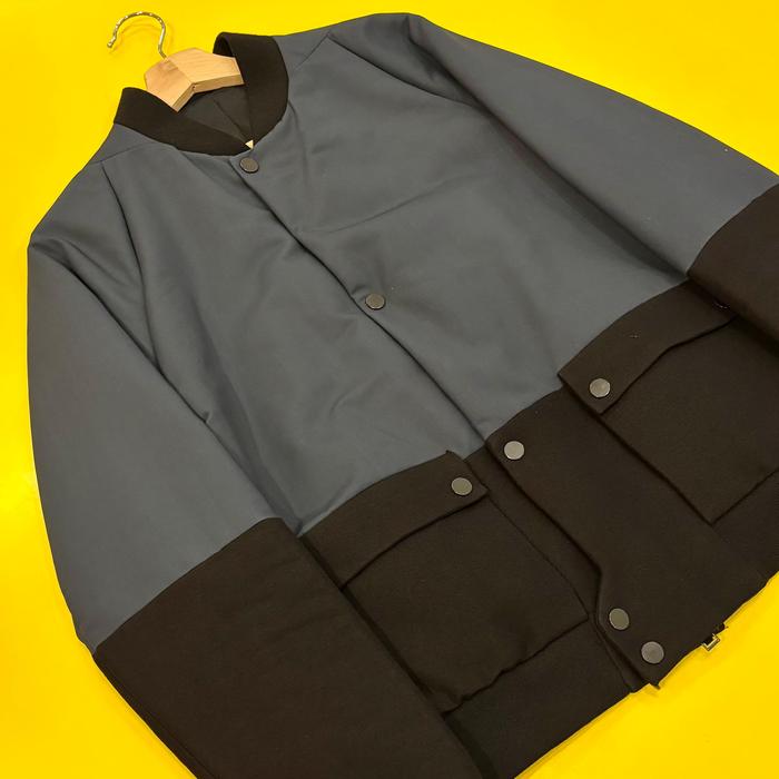 BALENCIAGA Black Navy Flight Jacket