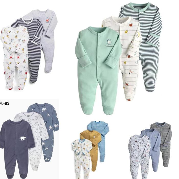 Mamas Papas SleepSuit / Piyama Newborn Laki Laki / Bundle 3 Pcs