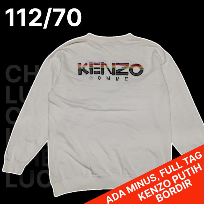 Sweater Putih Kenzo Ori/Crewneck PUTIH KENZO Original/CN PUTIH, Bekas