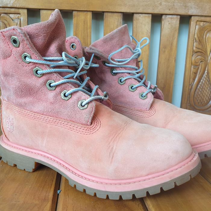 sepatu boots timberland pink
