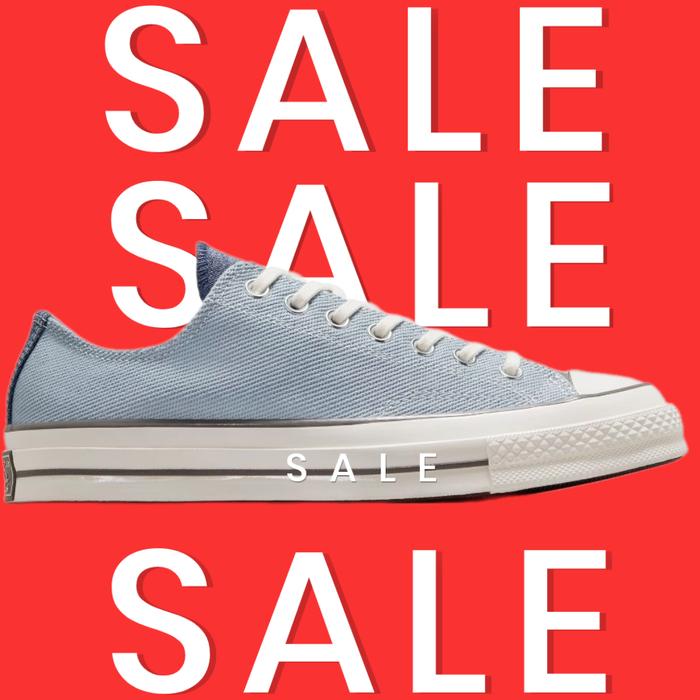 Sepatu Sneakers CONVERSE Chuck 70 OX low crafted patchwork heirloom silver A04510C ORIGINAL 100% LEG