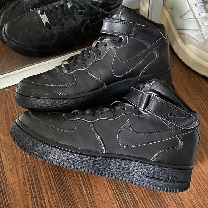 Nike af1 mid triple black original murah - sneakers second market