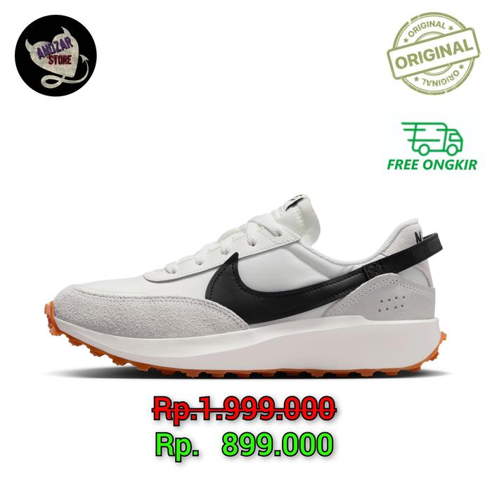 Sepatu Sneakers Nike Wmns Waffle Debut Sail Black Original 100% DH9523-109