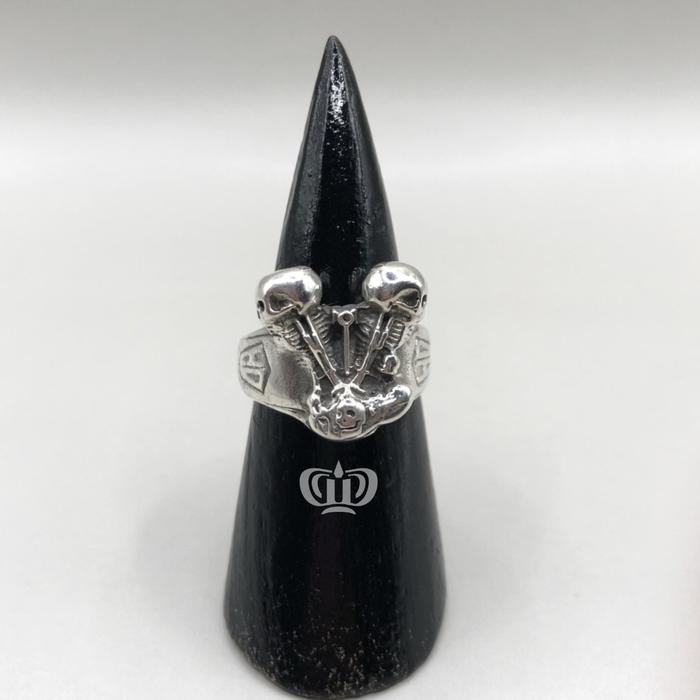 Cincin Mesin Harley Davidson Perak Bali 925 V Twin Skull