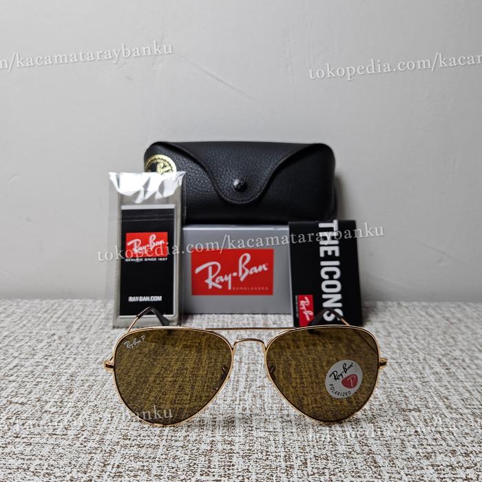 Rayban Aviator RB3025 001/57 58 Gold Brown Polarized Original