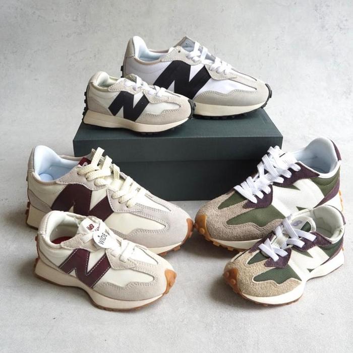 NB New Balance 327 Sneaker Shoes | size 26-45 | pink cream brown black green | sepatu sneakers anak