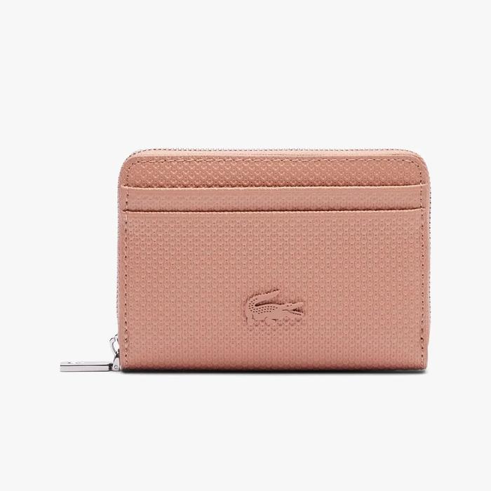 LACOSTE Chantaco Leather Coin Purse (Original) Dompet Wanita - Beige