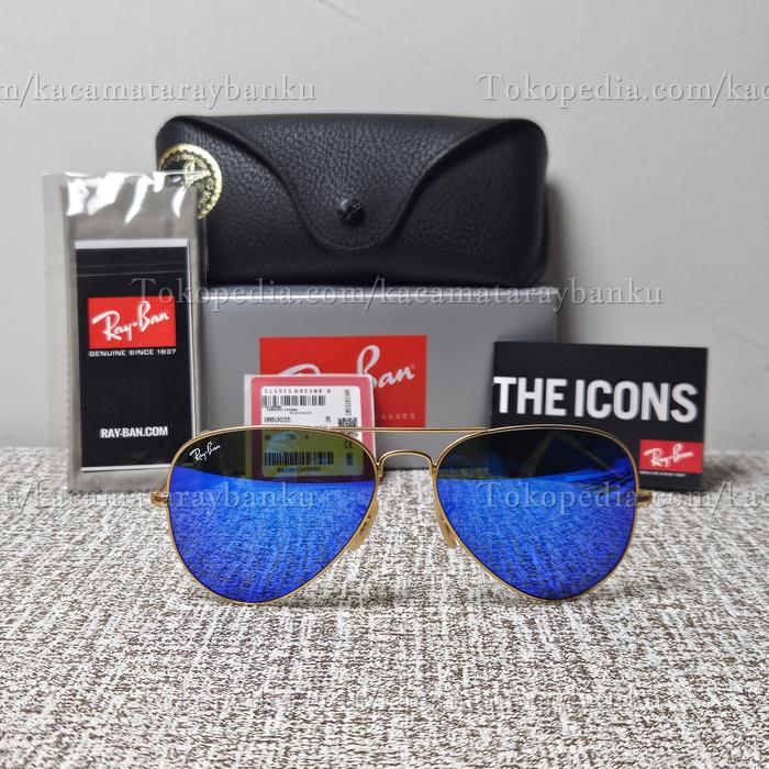 Rayban Aviator RB3025 112/17 Gold Lens Mirror Blue Original