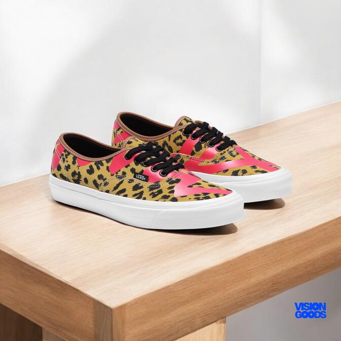 Sepatu Vans Authentic DX Anaheim x Alvaskates Leopard Brown Pink 0riginal