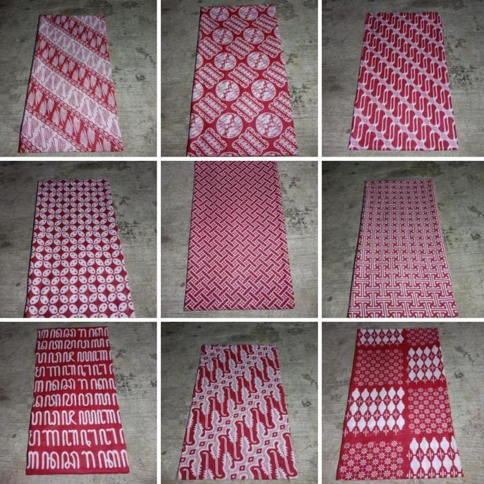 STRPE45638 KAIN BATIK MERAH PUTIH BAHAN BATIK MERAH PUTIH SERAGAM BATIK 17AN