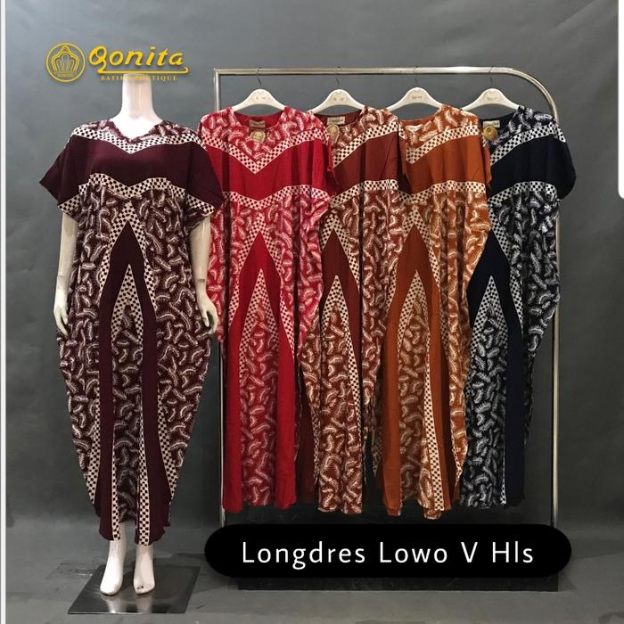 DASTER PANJANG KALONG/LONGDRESS kelelawar LOWO KAFTAN SOGAN ETNIK/COLET BATIK PEKALONGAN QONITA LD 1
