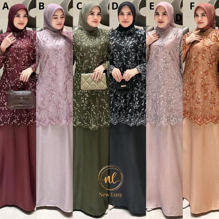 Gamis Pesta Brokat Premium Branded Ori. Dress Pesta Wisuda Bridesmaid. Hantaran Nikah. Baju Muslim L