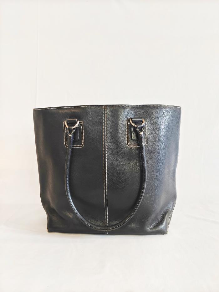 Tod's Genuine Black Leather Tote Bag Preloved Tas Selempang