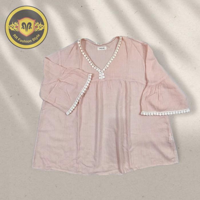 Atasan Blouse Boho Warna Pink - Bonnie Alex