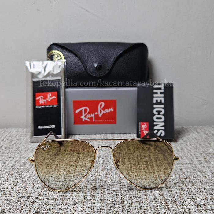 Kacamata Rayban Aviator RB3025 001/51 Gold Lens Gradient Original