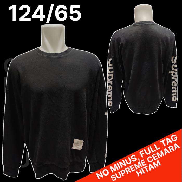 Sweater Hitam SUPREME Original/Crewneck Hitam SUPREME Original, Bekas