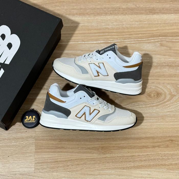 SEPATU SNEAKERS NEW BALANCE 997 ENCAP WANITA CREAM COKLAT ABU WOMEN