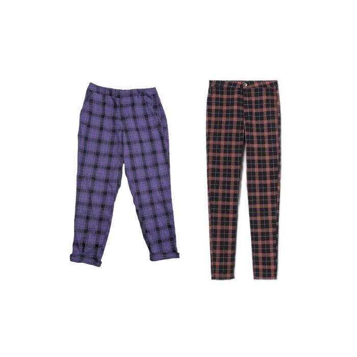 HM NEW CELANA KOTAK TARTAN CHECKERED PLAID WIDE TROUSERS PANTS SALE