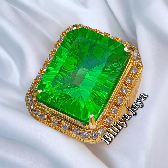 CINCIN BATU PERMATA GREEN MOLDAVITE KOTAK SIZE JUMBO