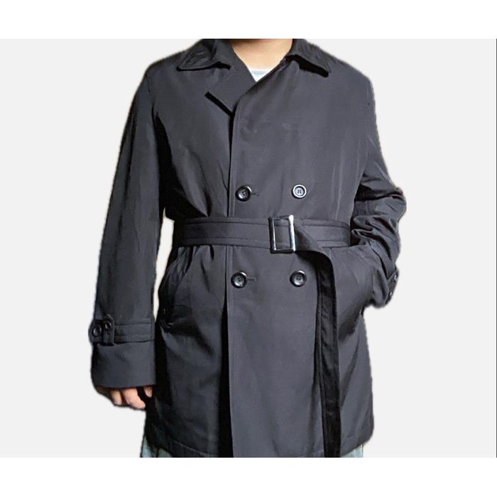 MEN'S TRENCH COAT PRIA - MICHEL ANGELO - HITAM PEKAT - MANTEL JUBAH COWOK