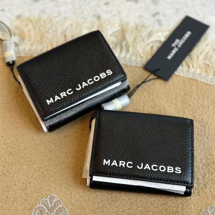 MJ LEATHER TRIFOLD WALLET BLACK