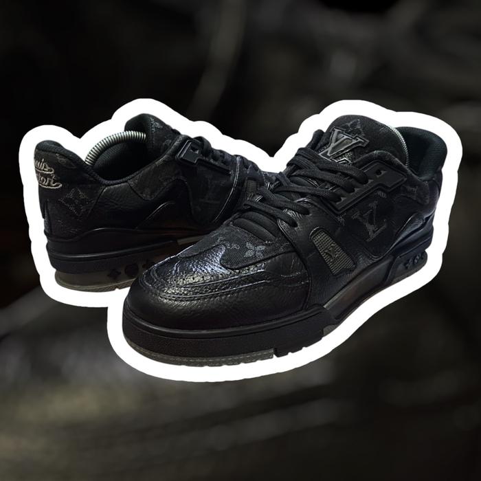 Louis Vuitton LV Trainer x Nigo Black Denim Sneakers Second Size 7 (setara 41, fit to 42)
