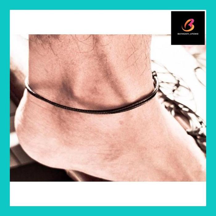 Bayy*" Gelang Kaki Tali Hitam/Gelang Kaki Tali Korea/Gelang Kaki Pria Wanita/Agam Aksesoris "