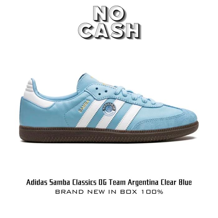 Sepatu Adidas Samba Classics OG Team Argentina Clear Blue / Sneakers Adidas Samba Original