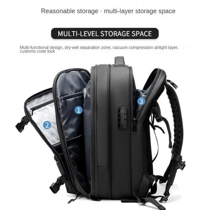Outwalk 7757 Backpack Bag Vacuum - Tas Ransel Laptop 17 Tsa Expandable