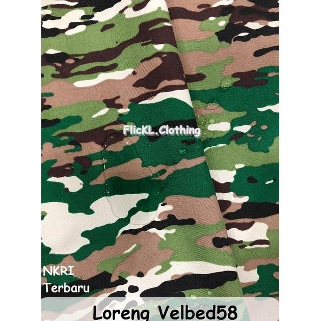 Bahan Kain Loreng Velbed58 WR Malvinas Velbed Malvinas AD Tempur Ecer
