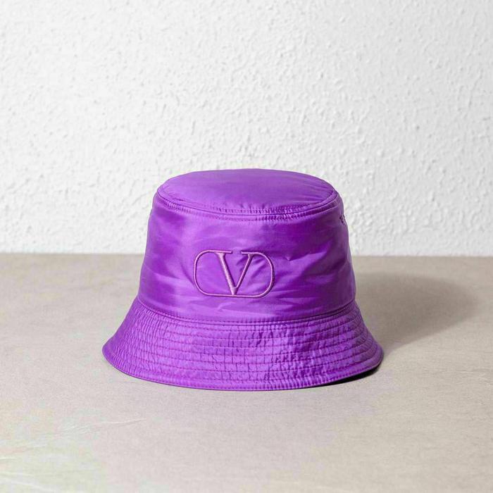 VLTN Silk V Logo Bucket Hat All Purple