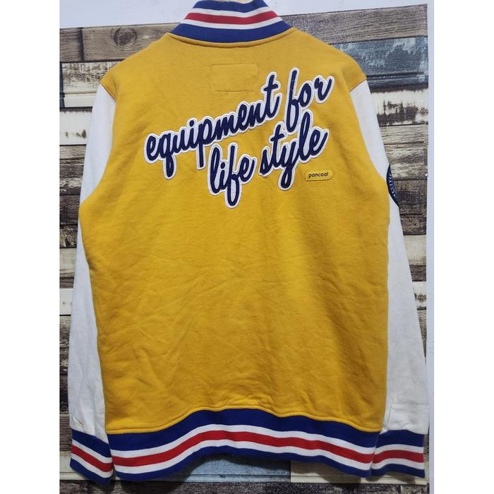 Pancoat Equipment for life style Varsity Jacket Yellow White Original ( Size L )