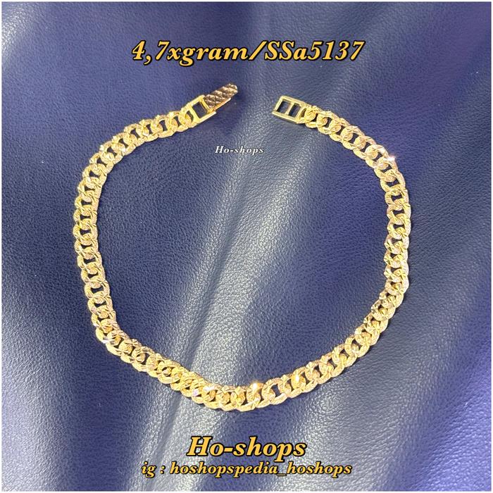 Gelang sn mas kuning kadar 700 asli emas model sisik naga