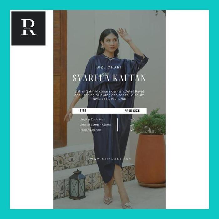 Rust_ Missnomi - Syarefa Kaftan Muslim / Kaftan Lebaran / Bridesmaid / Kaftan Couple / Baju Lebaran 