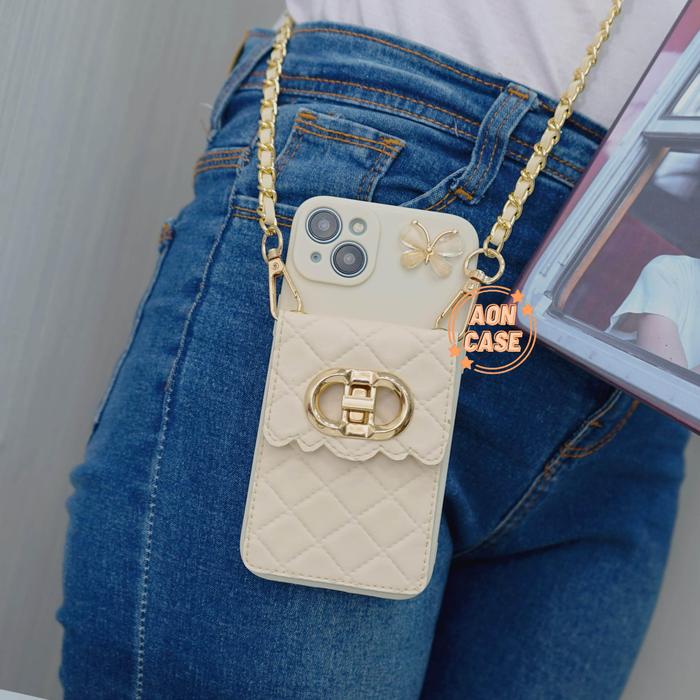 Case Dompet Kulit + Tali Sling Kupu -Kupu For Oppo - A38 A18 A58 A78 A17 A54 A5S A1K A5 A9 2020 A39 