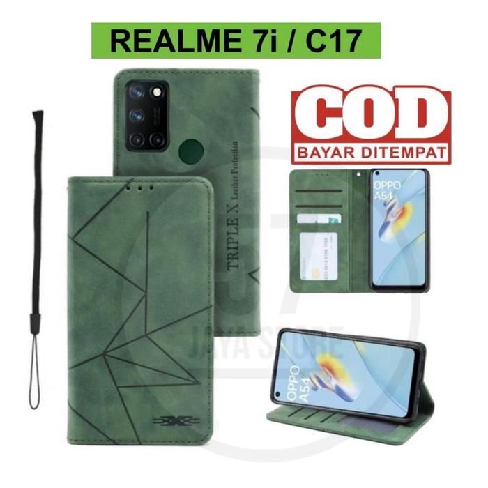 New Flip Case Magnet Realme 7I / C17 Flip Dompet Casing Hp Wallet Leather Cover Murah!!!!!!