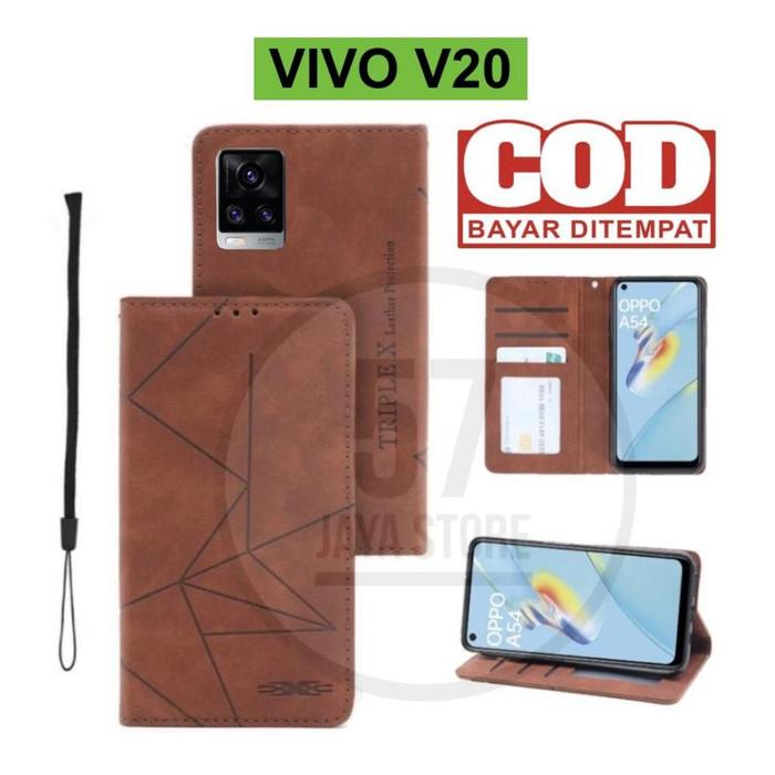 New Flip Case Magnet Vivo V20 Flip Dompet Casing Hp Wallet Leather Cover Murah!!!!!!