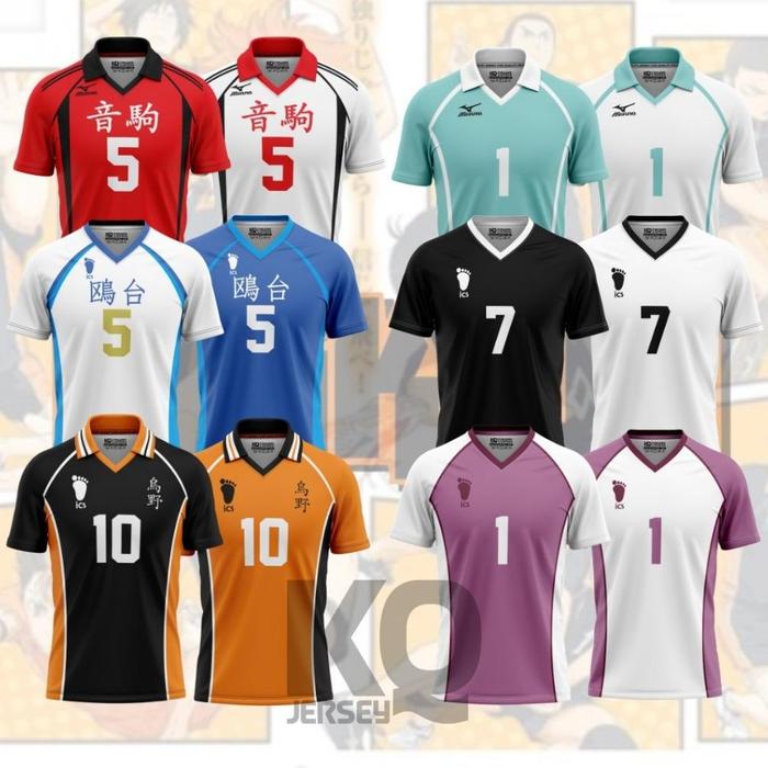 Jersey Haikyuu Fullprint Desawa Anak Custom Nama Punggung/ Kaos Anime Haikyuu Karasuno Nekoma/ Baju