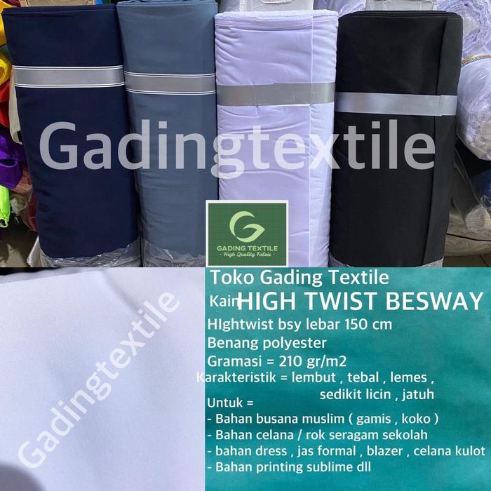 ( per setengah meter ) kain HIGH TWIST BESWAY HIGHTWIST BSY NIKITA polyester lebar 150 cm bahan baju