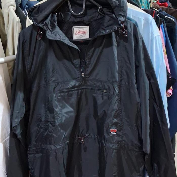 Jaket parka pria pullover model kangguru by 3 second 3SCO original - XL black