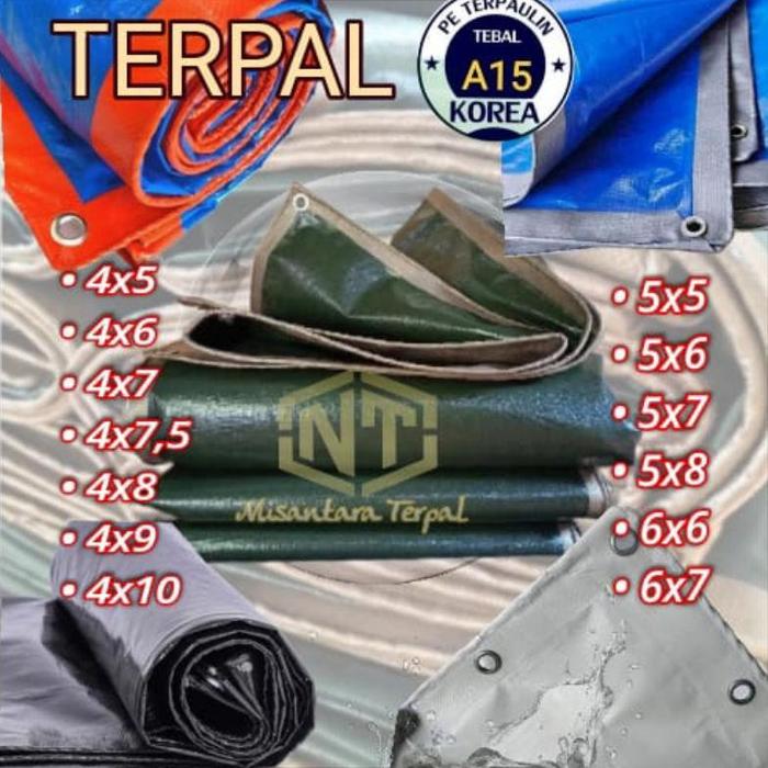 Terpal A15 KOREA IMPORT Warna Hijau Gold,Biru Oren,Biru Sliver, Hitam, Putih cocok untuk tutup truk 