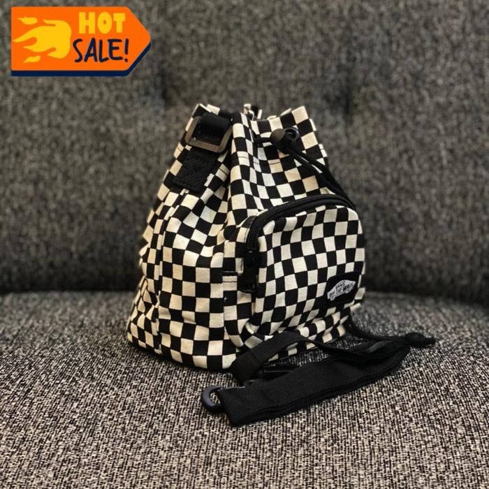 Tas ABD Bucket Bag Vans | Tas Selempang Vans | Sling Bag Vans | Shoulder Bag Vans Checkerboard Black
