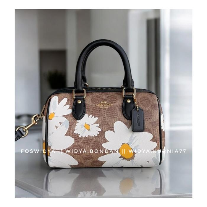 Tas Coac Rowan Top Handle Mini Satchel in Signature Flower Floral Multi - New With Tag Women Crossbo
