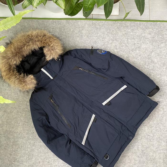 Jacket mountain parka goose down frank stone navy super cakep